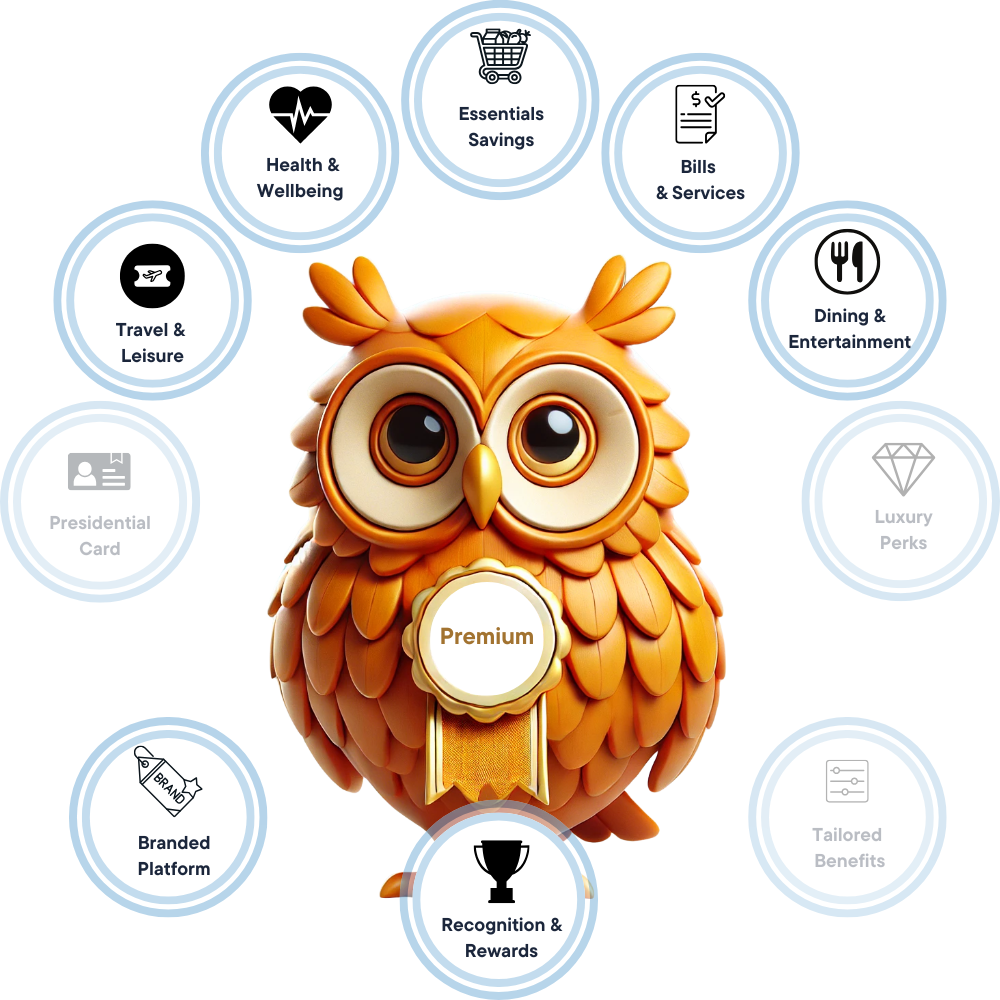 Orange owl representing the Premium tier of membership