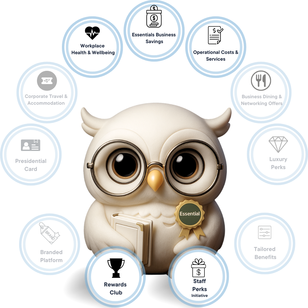 White corporate owl representing the Essentials benefits tier