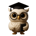 White owl wearing a graduation cap, symbolising team development and growth