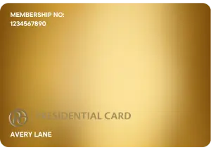 Gold Presidential Card symbolising premium member access and elite benefits