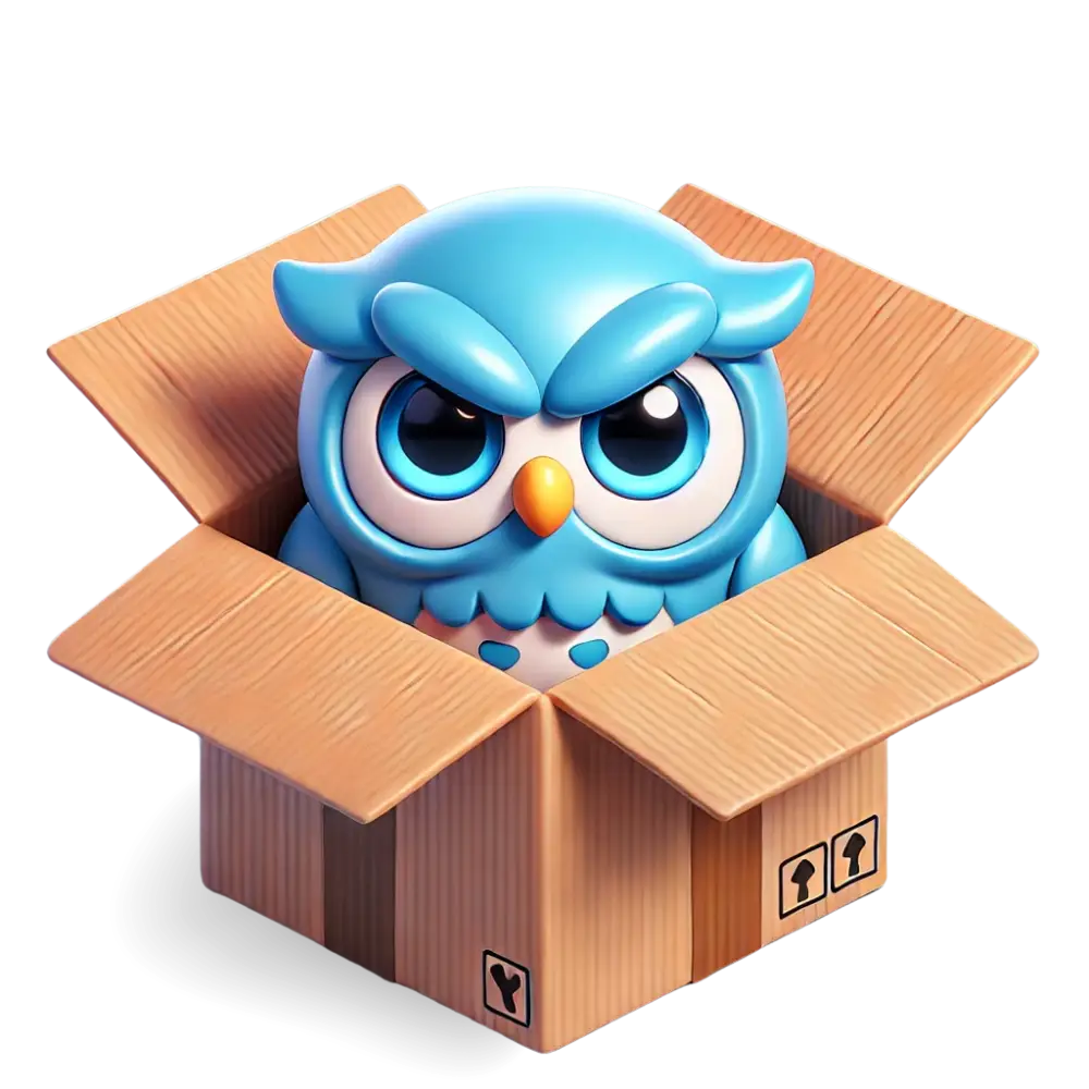 membership engagement solutions angry owl stuck in a box illustration