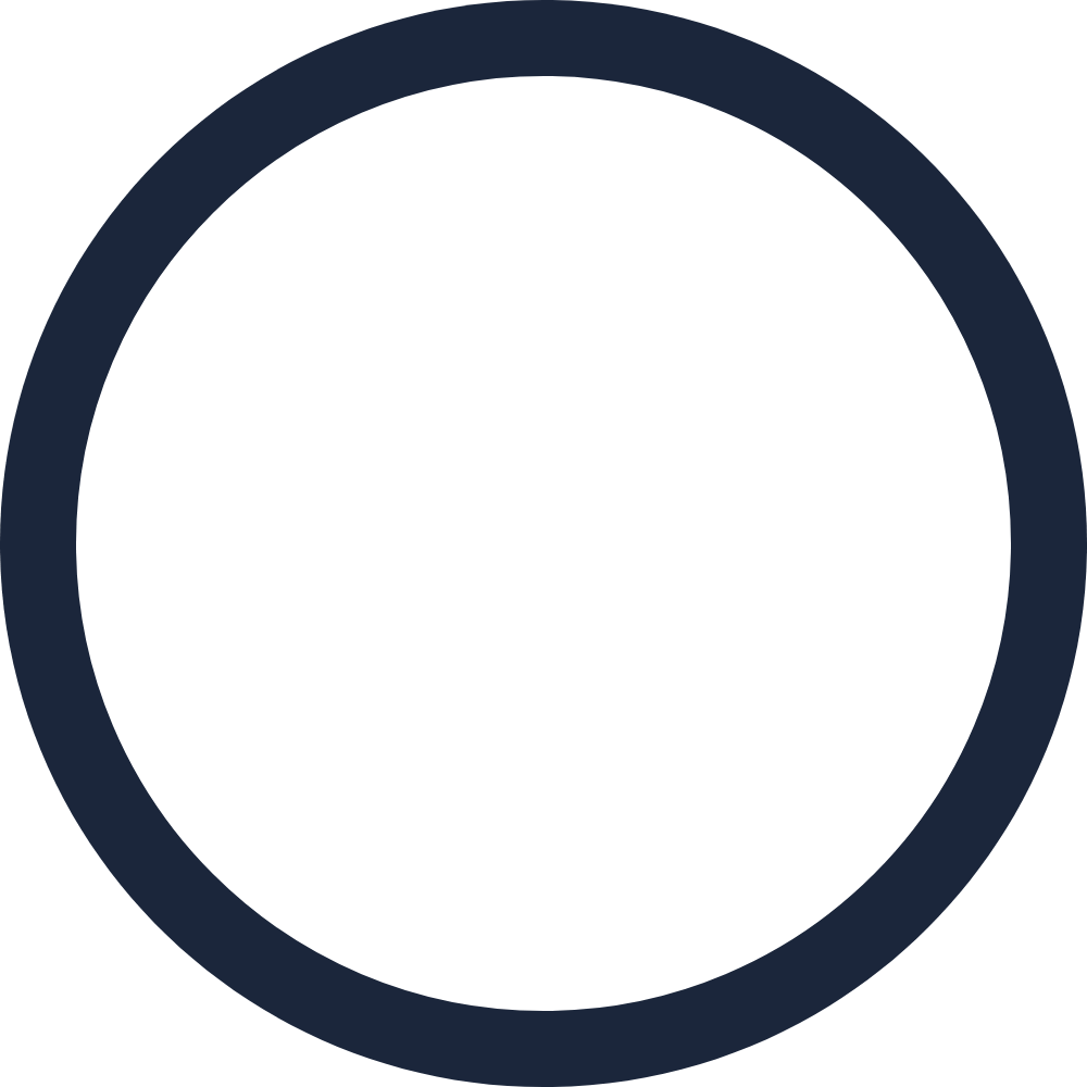 White background with a central dark blue circle