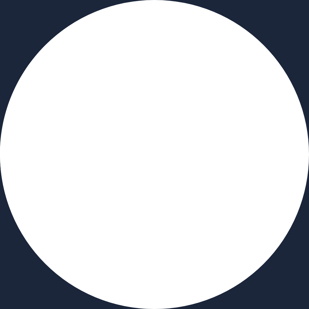 White ring graphic on a dark blue background