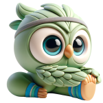 Owl doing yoga stretch