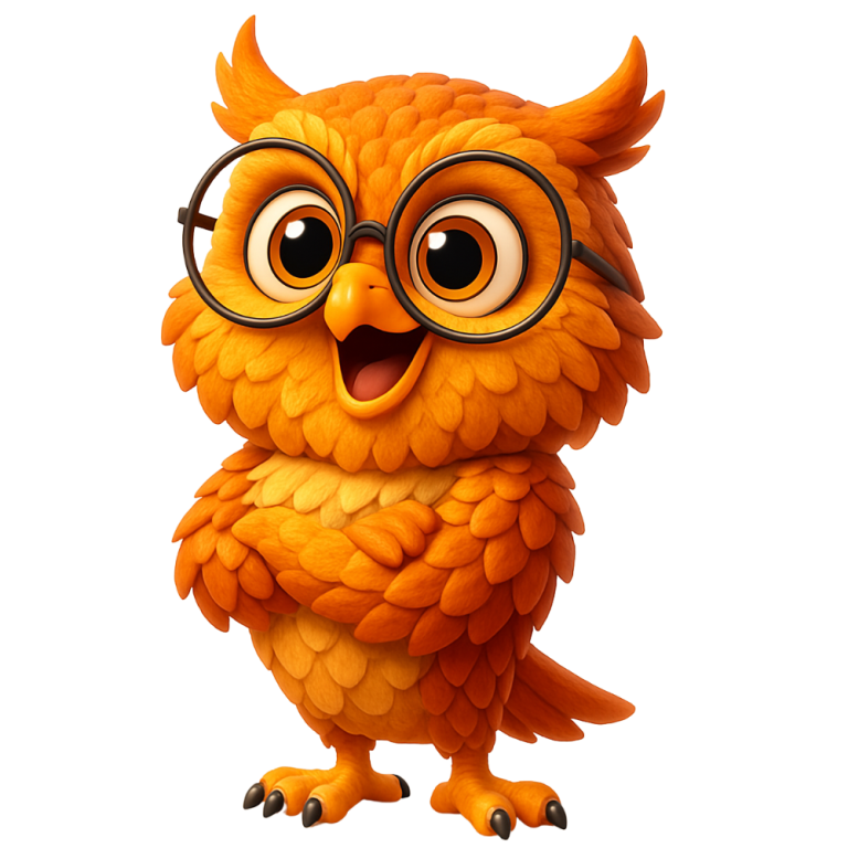 Orange owl symbolising empowered employees