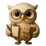 Blue owl holding business supplies, representing a B2B organisation