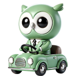 Owl driving a car