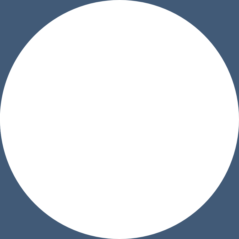 White ring graphic on a dark blue background